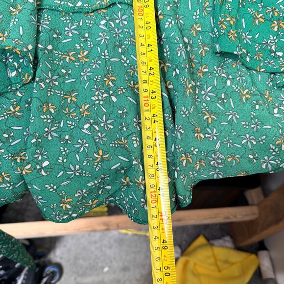 Max Studio Womens Wrap Maxi Dress Floral Green High Low Asymmetrical Size S NEW - Picture 13 of 14